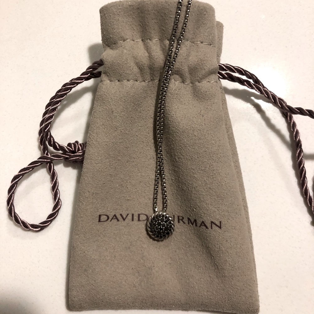 David Yurman Pave Petite Black Diamond necklace